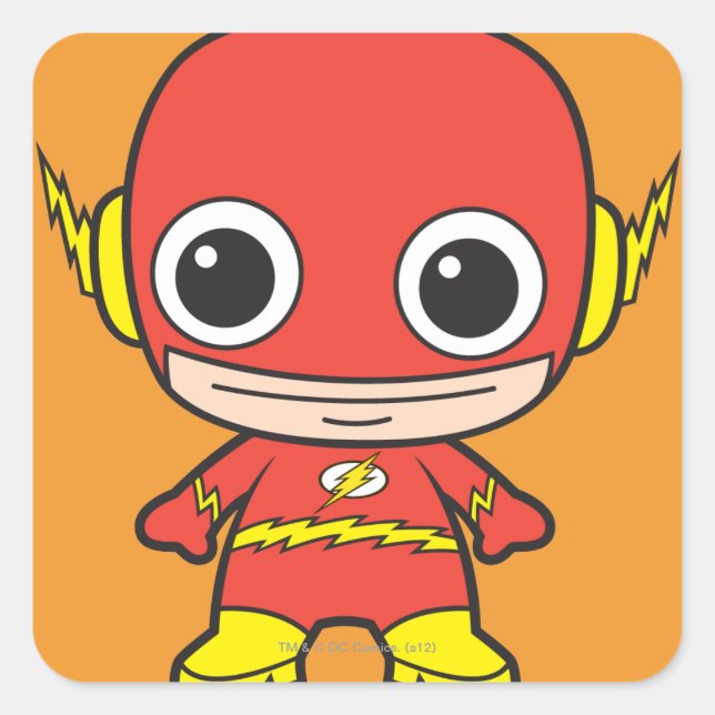 Pegatina Cuadrada Mini Flash (Anverso)