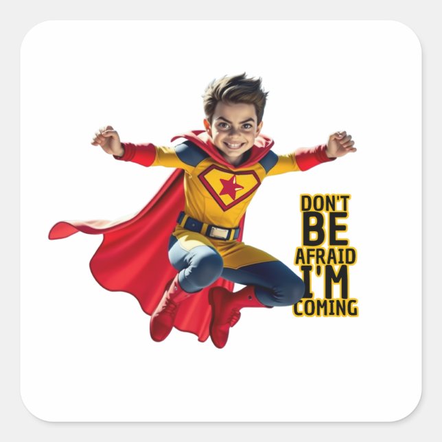 Pegatina Cuadrada Mini Hero Mischief  (Anverso)