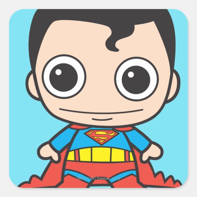 Pegatina Cuadrada Mini Superman (Anverso)