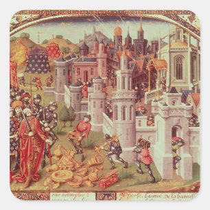 Pegatina Cuadrada Miniatura iluminada a partir de un universal