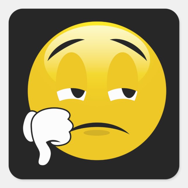 Pegatina Cuadrada Miniaturas de emoji abajo (Anverso)