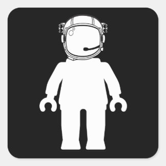 Pegatina Cuadrada Minifig de astronauta estilo banksy