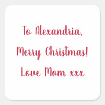 Mínima Feliz Navidad de parte de la madre, roja y 