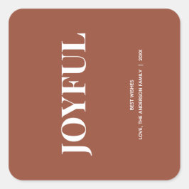 Pegatina Cuadrada Minimal JOYFUL | Terracotta Holiday