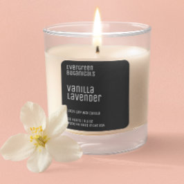 Pegatina Cuadrada minimalist candle label black and white