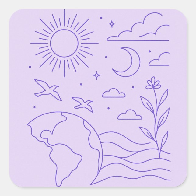 Pegatina Cuadrada Minimalist Creation Sticker (Anverso)