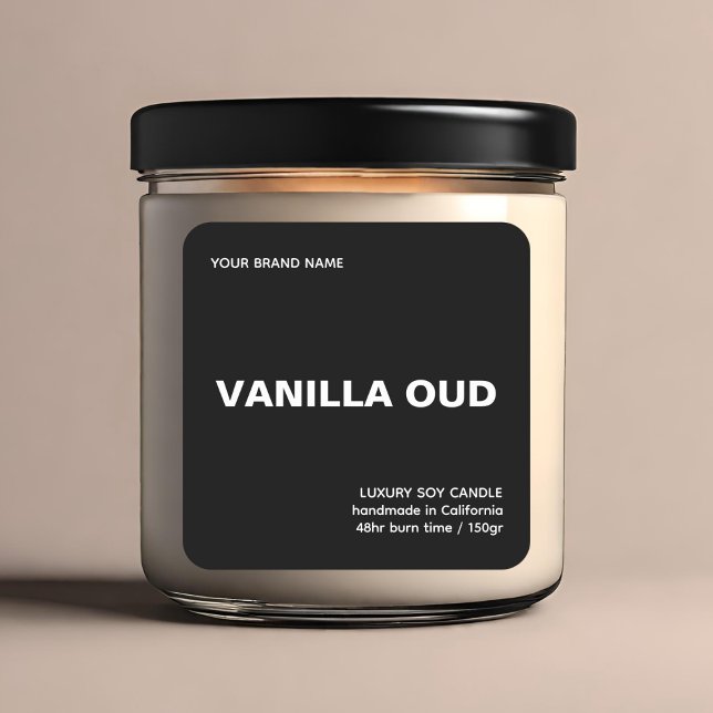 Pegatina Cuadrada Minimalist modern black and white luxury candle  (Subido por el creador)