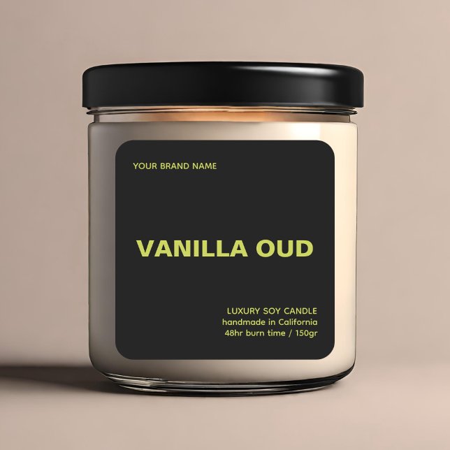 Pegatina Cuadrada Minimalist modern black green luxury candle  (Subido por el creador)