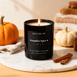 Pegatina Cuadrada Minimalist Pumpkin Spice | Custom Black