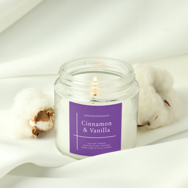 Pegatina Cuadrada Minimalist Purple Candle Product Label (Subido por el creador)