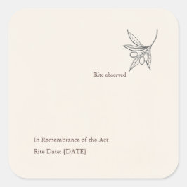 Pegatina Cuadrada Minimalist Religious Keepsake