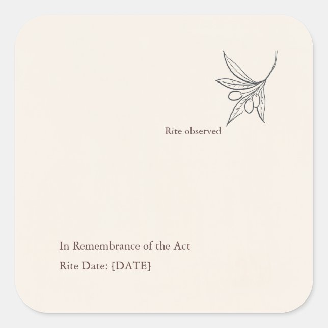 Pegatina Cuadrada Minimalist Religious Keepsake (Anverso)