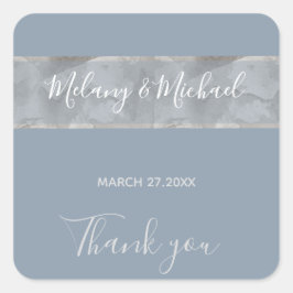 Pegatina Cuadrada Minimalista banda de color azul polvoriento