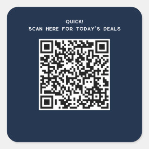 Pegatina Cuadrada Minimalista Código QR Personalizado moderno de com