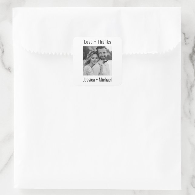 Pegatina Cuadrada 💍 Minimalista elegante (Bolso)