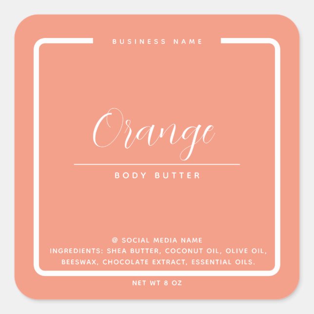 Pegatina Cuadrada Minimalista elegante simple moderno envolvente  (Anverso)