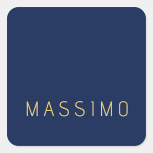 Pegatina Cuadrada Minimalista moderno azul oro profesional tendencia
