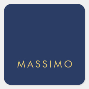 Pegatina Cuadrada Minimalista moderno azul oro profesional tendencia