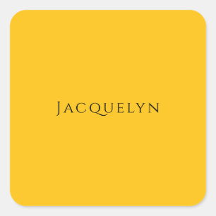 Pegatina Cuadrada Minimalista Naranja Amarillo Plano Elegante Modern