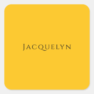 Pegatina Cuadrada Minimalista Naranja Amarillo Plano Elegante Modern