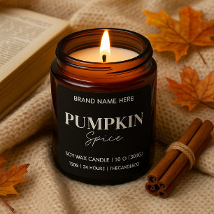 Pegatina Cuadrada Minimalista Pumpkin Spice   Negro Personalizado