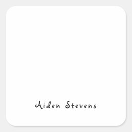 Pegatina Cuadrada Minimalista sencillo y elegante en blanco y negro