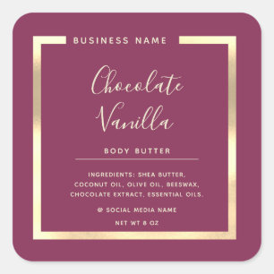 Pegatina Cuadrada Minimalista tipografía moderna cuadros de oro