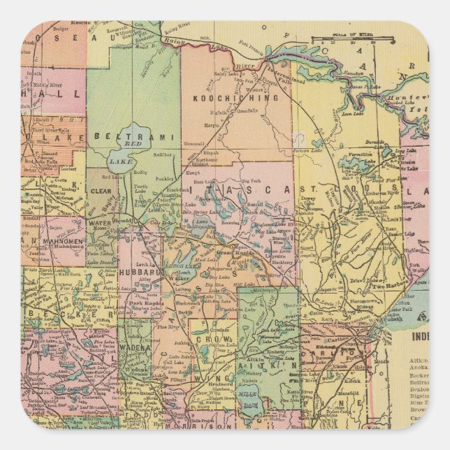 Pegatina Cuadrada Minnesota (Anverso)