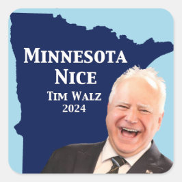 Pegatina Cuadrada Minnesota Nice Tim Walz
