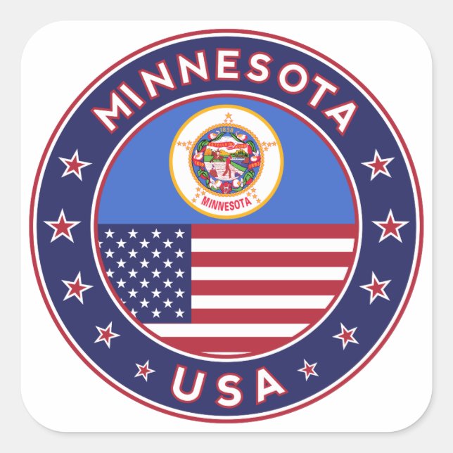 Pegatina Cuadrada Minnesota sticker, phone case, bag, clock (Anverso)
