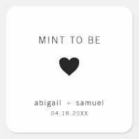 Mint to be Modern Black and White Wedding Favor