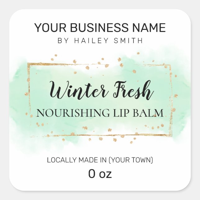 Pegatina Cuadrada Minty Fresh Lip Balm (Anverso)