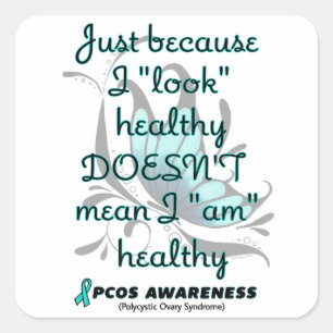 Pegatina Cuadrada "Mira" Healthy/Butterfly...PCOS