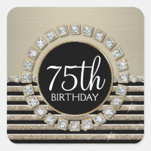 Pegatina Cuadrada Mirada horizontal moderna del purpurina de la raya