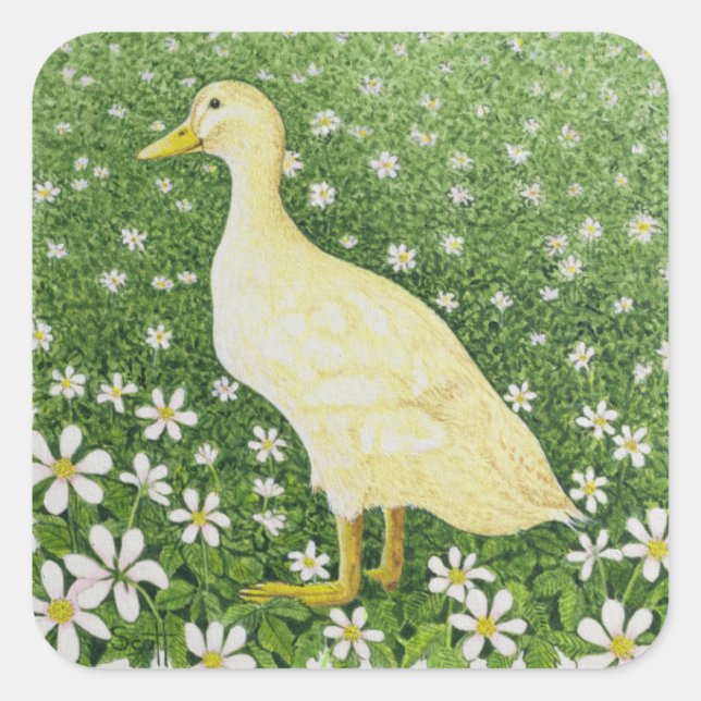 Pegatina Cuadrada Mirando (Anverso)