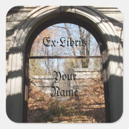 Pegatina Cuadrada Mirando a través del marcador de ruinas