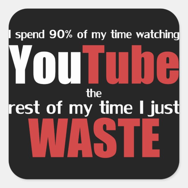 Pegatina Cuadrada Mirando YouTube (Anverso)
