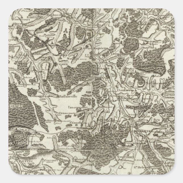 Pegatina Cuadrada Mirecourt, Epinal (Anverso)