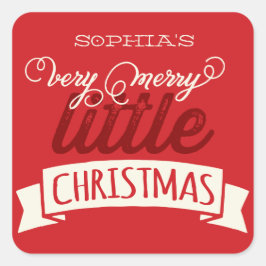 Pegatina Cuadrada Mis Navidades pequeños, , bebés, primero Navidades