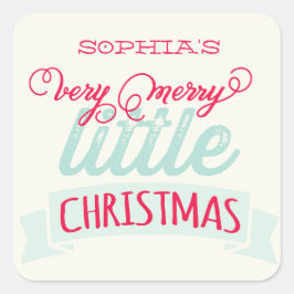 Pegatina Cuadrada Mis Navidades pequeños, , bebés, primero Navidades