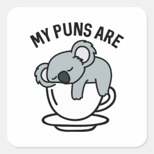 Pegatina Cuadrada Mis Puntas Son El Té De Koala