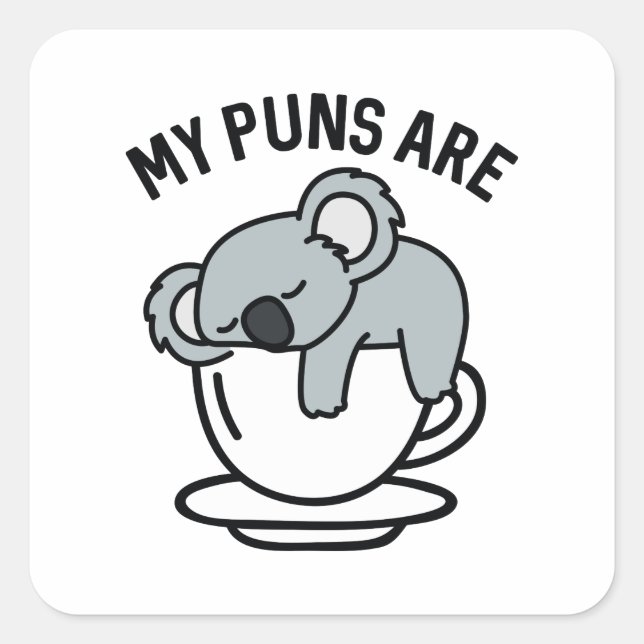 Pegatina Cuadrada Mis Puntas Son El Té De Koala (Anverso)