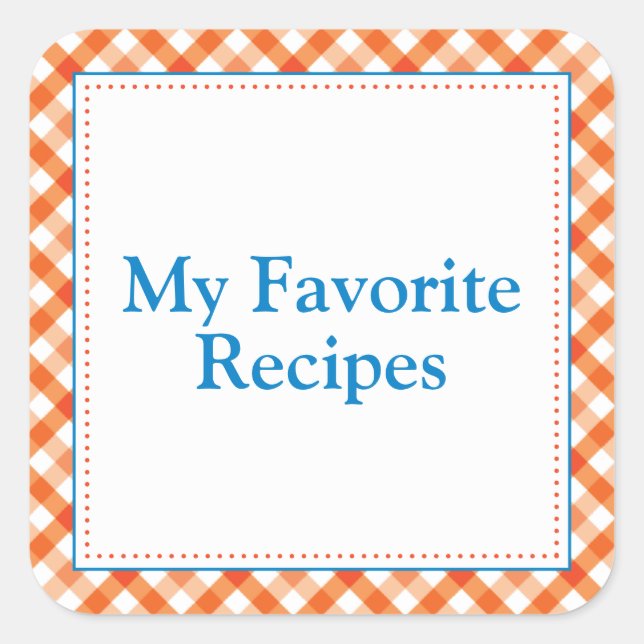 Pegatina Cuadrada Mis recetas favoritas (Anverso)