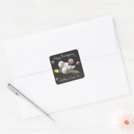 Pegatina Cuadrada Misil de Acción de Gracias Turquía