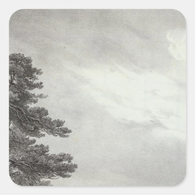 Pegatina Cuadrada Misión de California (Anverso)