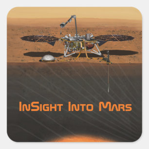 Pegatina Cuadrada Misión InSight Mars Lander