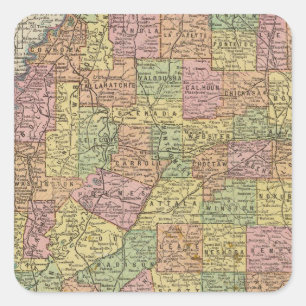 Pegatina Cuadrada Misisipi 10