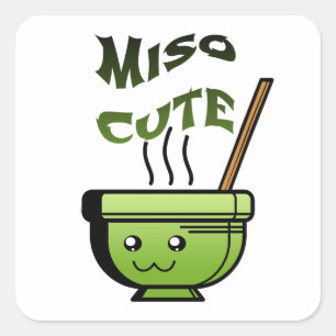 Pegatina Cuadrada Miso Cute