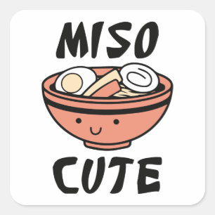 Pegatina Cuadrada Miso Cute