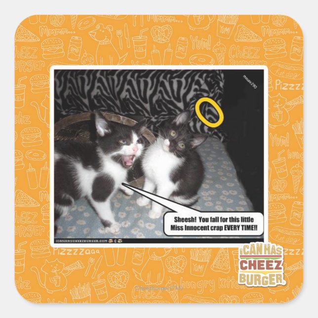 Pegatina Cuadrada Miss Innocent (Anverso)